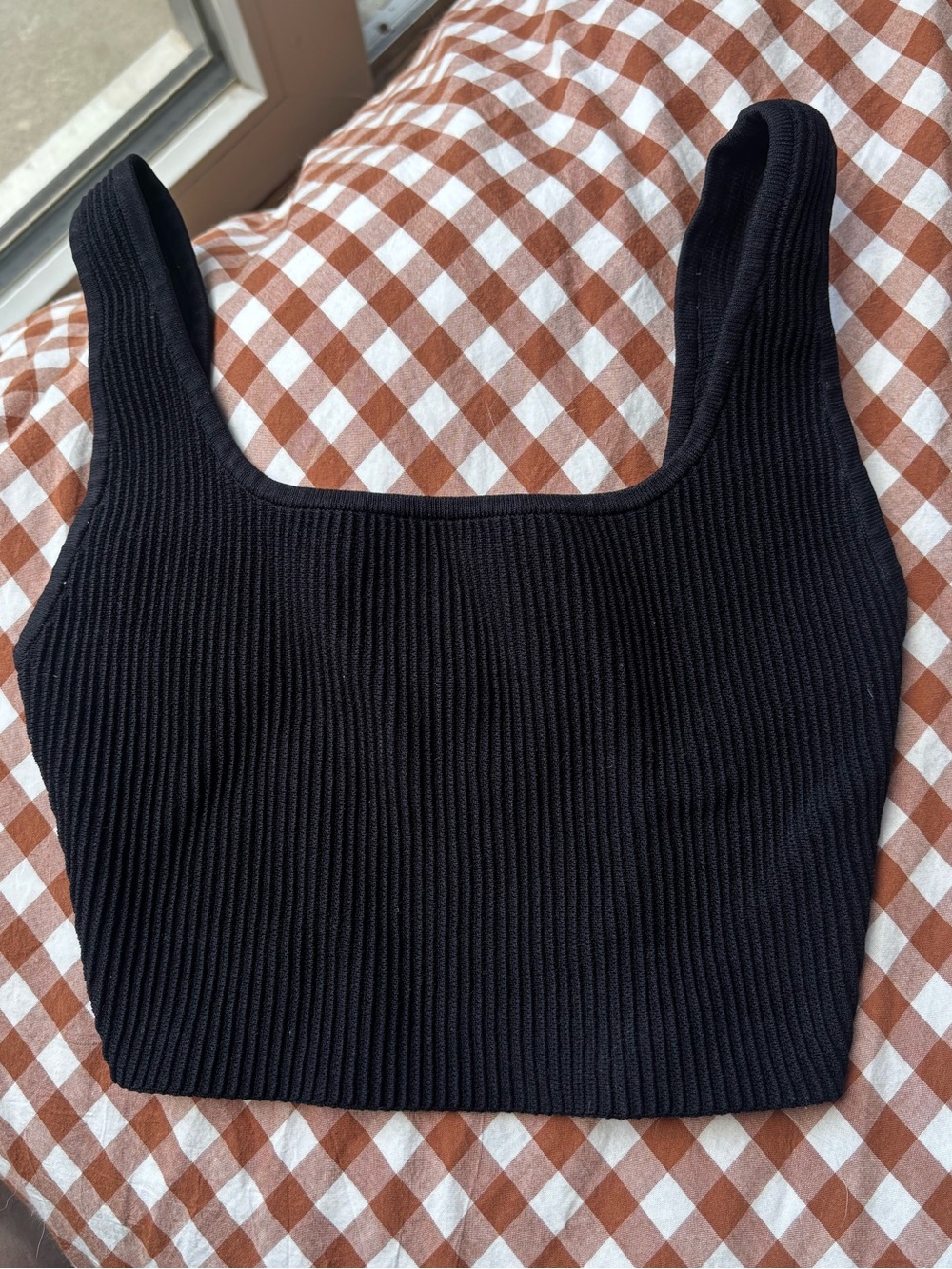 Aritzia Ribbed Square-Neck Crop Tank Top